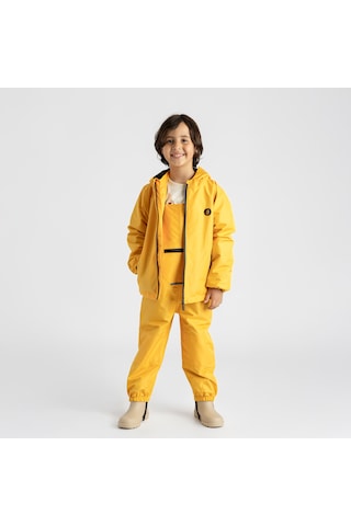 Ligenne Su Geçirmez Çocuk Yağmur Seti Polar Astarlı Yağmur Montu Ve Yağmur Tulumu Pure Mustard Sarı