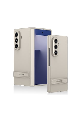 Samsung Uyumlu Galaxy Z Fold 7 Kılıf Systemcom Kıpta Standlı Kılıf Altın