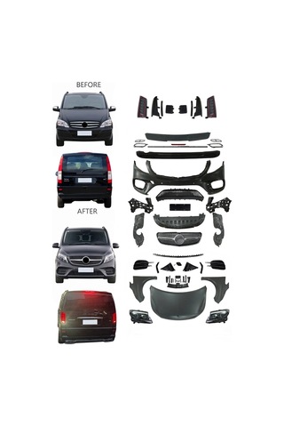 Mercedes V Klass Vito 2006-2015 Uyumlu 2023 Amg Sports Yükseltme Body Kit Seti-hazır Stok