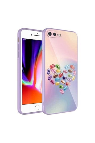 Apple Uyumlu iPhone 8 Plus Kılıf Kamera Korumalı Desenli Sert Silikon Zore Epoksi Kapak NO1