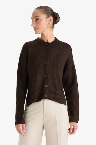 Defacto Regular Fit Bisiklet Yaka Düğmeli Triko Hırka F3031ax25wnbn304 Kahve