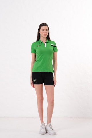Kadın Polo Yaka T-shirt Takımı Rahat Kesim Yazlık Günlük Kombin Fıstık Yeşili