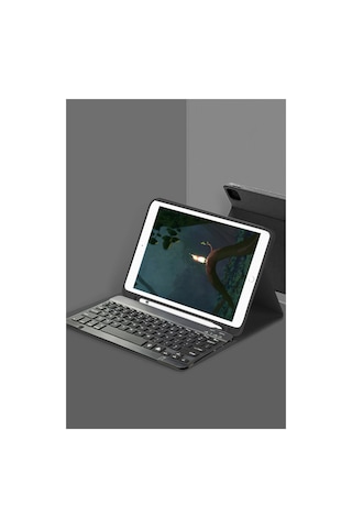 Samsung Galaxy Uyumlu X200 Tab A8 10.5 Kılıf Kc01 Smart Klavyeli Tablet Kılıfı - Siyah - 100 Diğer