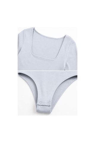 Feg Store Buz Mavisi Uzun Kollu Kare Yaka Alttan Çıtçıtlı Body Mavi
