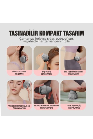 Relaxus 4 Başlıklı Silikon Vücut Masaj Aleti Şarjlı