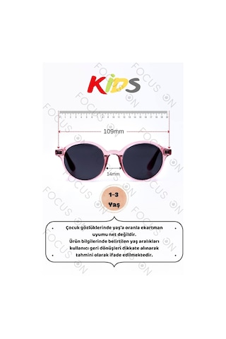 Focus On KS006-C14-P-FÜME Pembe Polarize Çocuk Güneş Gözlüğü