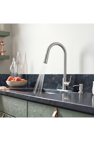 Deante Lıma F72m Mutfak Bataryası, Esnek Uçlu, Çift Akışlı, Inox Renk