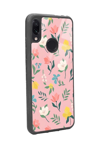 Xiaomi Redmi Note 7 Pinky Flowers Tasarımlı Glossy Telefon Kılıfı Çok Renkli