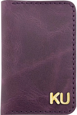Twingold İsme Özel Dikey Mini Cüzdan - %100 Rainbow Deri - A010005 - Mor Mor