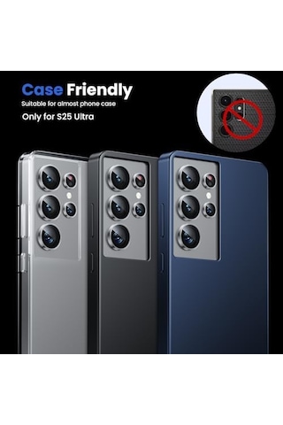 Wsken Galaxy S25 Ultra Kamera Lens Koruyucu - Orijinal Çekimi Koruyun Kırılmaz Ultra Hd 9h Temperli Cam Kamera Ekran Koruyucu Metal Halka Kapak Filmi 5g Aksesuarları Titanyum