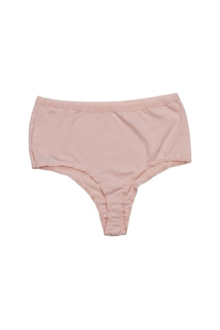 Nicoletta Kadın Külot Yüksek Bel Tanga Büyük Beden 5'Li Paket (548144616) Somon