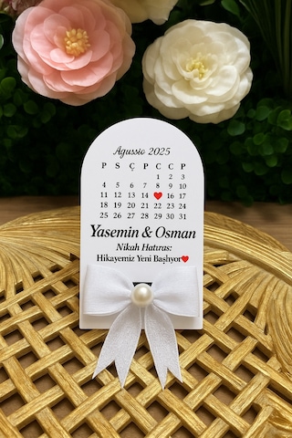 Uv Baskı Pleksi Magnet Söz, Nişan, Nikah, Düğün, Kına 10 Adet Fuşya