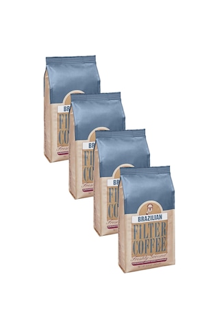 Kurukahveci Mehmet Efendi Brazilian Filtre Kahve Öğütülmüş Folyo Ambalaj 4 x 250 G