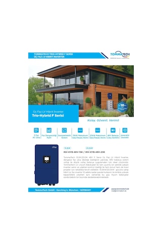 Tommatech F Serisi 15kw 48v Trifaze Lv Hibrit İnverter