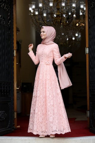 İbrahim Burak Etiler Collection Ahunisa Henna Abiye Pudra 5646