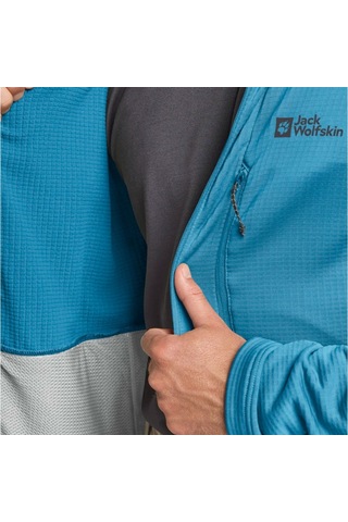 Jack Wolfskin Kolbenberg Hooded Fz Erkek Mavi Polar Ceket 8026