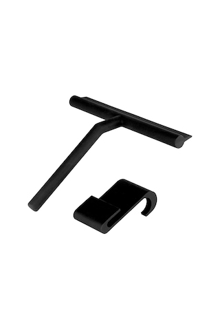 Hombey Ev & Banyo Silikon Silecek - Cam, Pencere, Duvar Temizliği - Paslanmaz, Sürtünmezdir - Siyah + Asma Kanca Siyah