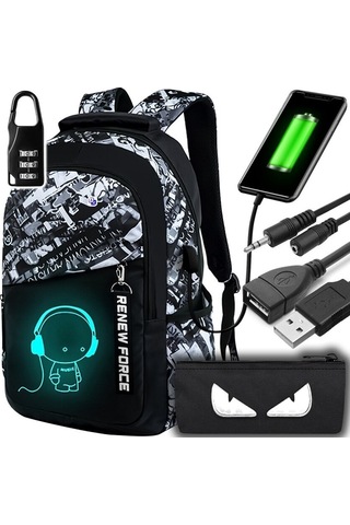 Çok İşlevli 35l Okul Sırt Çantası - Parlak, Su Geçirmez, Şarj Fonksiyonu Ve Aksesuar Seti İle Diğer