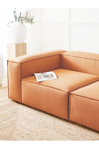 Most Mollis Köşe Modül Berjer Silinebilir Kiremit Keten Kumaş Yum Tarçın