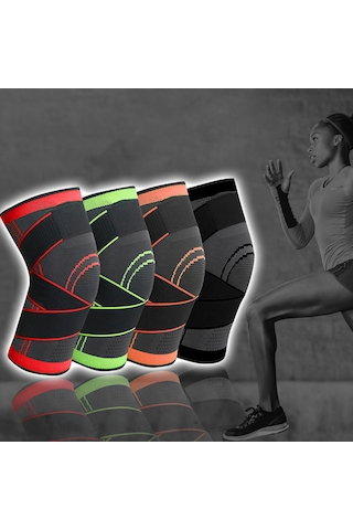 Padalink Unisex Spor Dizlikleri - Nefes Alabilen Basınçlı Koşu Ve Bisiklet Diz Koruyucu, Çift Paket, Kırmızı, M Boy Kırmızı