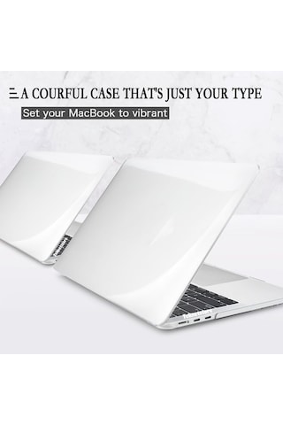 Apple Uyumlu Macbook Pro 13 M1 m2 2020 2022 Simli Star Siyah Parlak Kılıf Kapak 360 Koruma A2338 A2686 Şeffaf