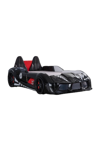 Setay Arabalı Yatak, Raceing Car V8 Full Ledli Koltuklu Arabalı Yatak - Siyah 100x190
