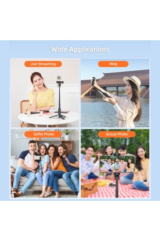 Springsun Vrıg Tp-17 Telefon İçin Genişletilebilir Selfie Çubuğu Tripod Maksimum. Uzaktan Deklanşörlü Telefon Tripod Vlog Selfie