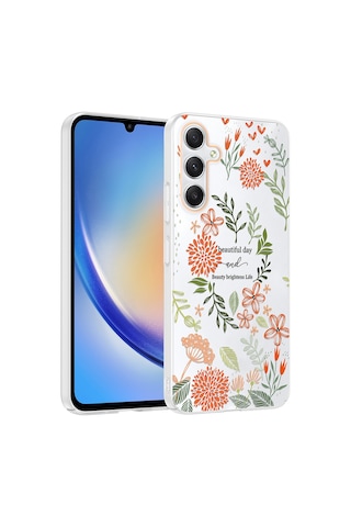 Samsung Galaxy Uyumlu A25 Kılıf Kamera Korumalı Desenli Zore Klip Kapak - Beautiful -