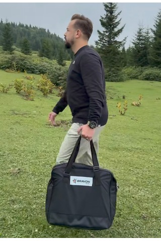 Bravon Outdoor 21 Litre Kamp - Mangal Çantası Körüklü 3 Bölme Ve Astarlı Siyah