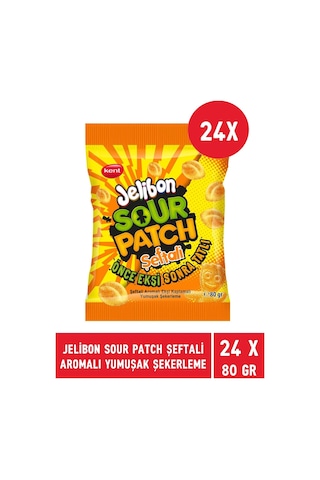 Kent Jelibon Sour Patch Şeftali Aromalı Yumuşak Şekerleme 24 x 80 G