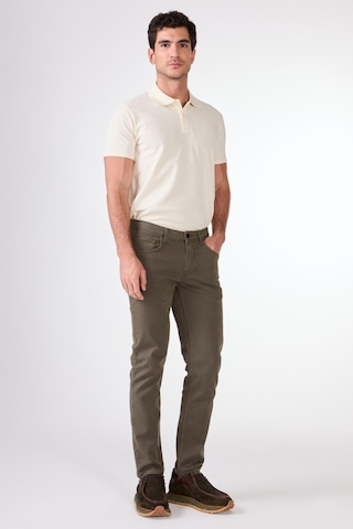 Dufy Haki 5 Cep Düz Renk Slim Fit Erkek Pantolon Haki
