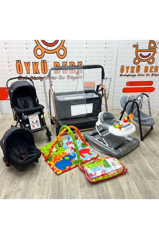 Öykü Bebek Dunyasi Rocco Çeyiz Seti+ Bebek Arabasi+puset+beşik+yürüteç+salincak+oyun Halisi