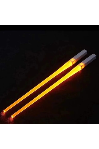 Chopssticks Led Işıklı Yemek Çubukları Ve Sofra Takımı Çift3 Turuncu