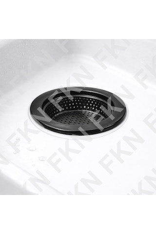 Fkn Siyah Mutfak Lavabo İçi Büyük Gider Çöp Tıkacı Seyyar Süzgeç Standart
