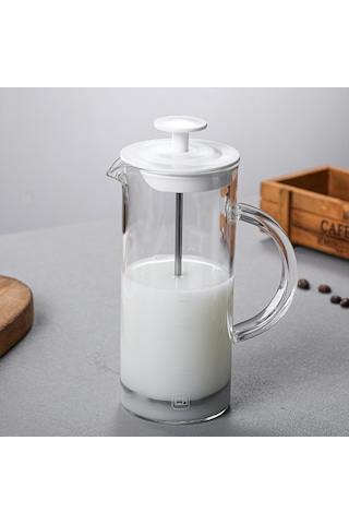 Homyl Fransız Basın Kahve Makinesi Dayanıklı Cam Ev Beyaz Beyaz