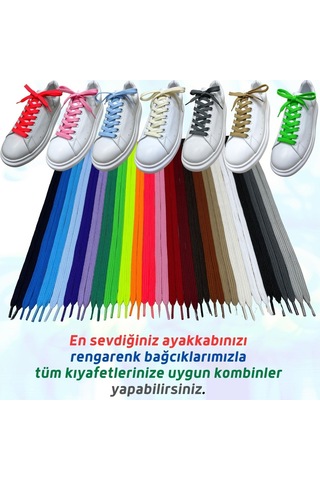 Exclusice 120 Cm Yassı Spor Ayakkabı Bağcığı, Çift Katmanlı Örgülü Sneakers Bağcık, 1 Çift 001
