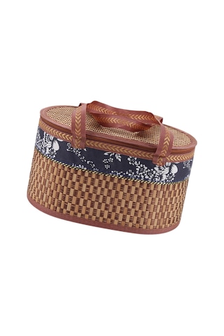 Homyl Katlanabilir Dokuma Gıda Saklama Sepeti Kahverengi