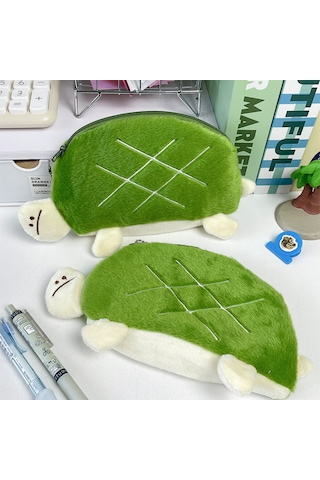 Sınır Ötesi Yaratıcı Kaplumbağa Kalem Çantası Kulaklık Çantası Karikatür Hayvan Sevimli Çocuk Kırtasiye Peluş Çanta Saklama Çantası Kalem Çantası Kaplumbağa Kalem Kutusu Çok Renkli