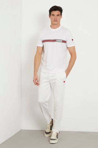 Guess Erkek Beyaz Tamamı Logolu T-shirt Xxl Beyaz