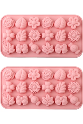 Padalink 18 Parçalık Silikon Kalıp Seti: Pasta Ve Çikolata Yapımı İçin İdeal, Çiçek Ve Yaprak Desenli, 2'li Paket Diğer