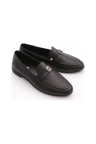Dgn 505 Kadin Loafer Ayakkabi Siyah Napa