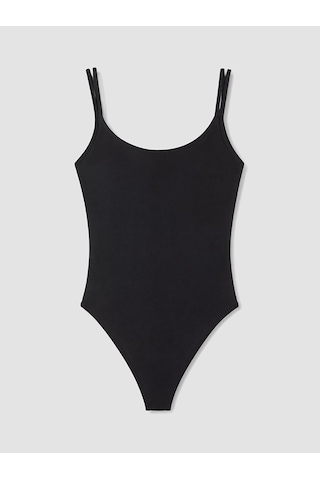 Lcw Vision Siyah U Yaka Kadın Bodysuit