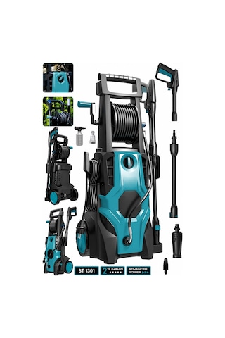 Butools ST-16 180 Çelik Şanzuman Musluk ve Kovadan Çekme Yüksek Basınçlı Yıkama Makinesi Mavi