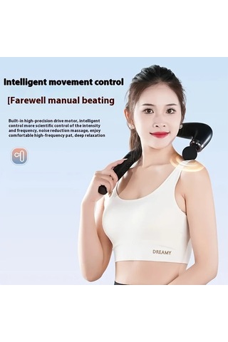 Fochsia Hooke Green Derin Doku Kas Gevşetici Masaj Tabancası Uzun Saplı 9 Masaj Modu 9 Şiddet Ayarı 4 Başlık Düşük Gürültü Usb Şarj Lcd Ekran Gri