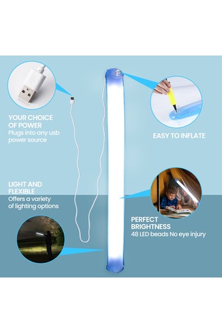 Jeemson 2'li Pvc Kesik Mavi 48 Led Işık 9w 280 Lumens Şarj Cihazı Bağlanabilir Çok Yüksek Kabin Lanternı Mavi