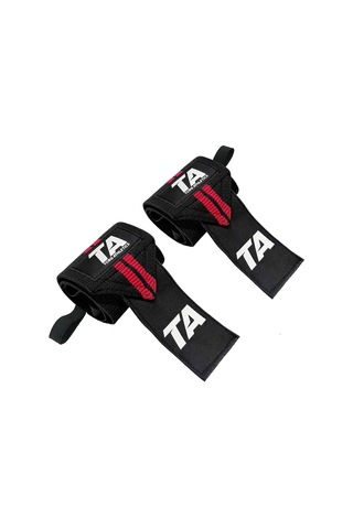 Torq Athletics Pro Wrist Wraps 2'li - Siyah Kırmızı Siyah - Kırmızı