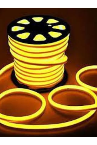 Neon Esnek Şerit Led Amber Renk Su Geçirmez + 220 Volt Fişli Tak Çalıştır 12 Metre