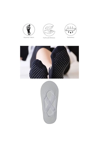 1 Adet Kadın Kaydırmaz Tabanlı Yoga Pilates Fitness Dans Ve Spor Çorabı Beyaz
