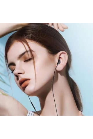 Type-c Kablolu Kulak İçi Kulaklık Gürültü Önleyici Mikrofon, Dahili Ses Kontrol, Ergonomik Silikon Uçlar, Hd Stereo Ses, Tüm Type-c Cihazlarla Uyumlu Siyah