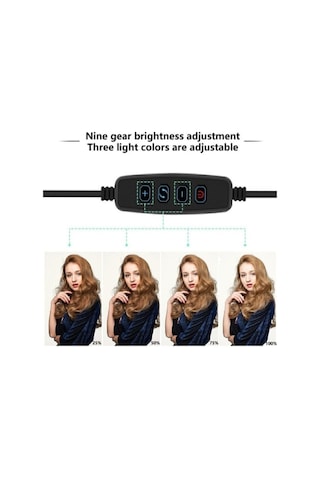 Ring Fill Light Led Selfie Halka Işık 8w 5500k Tripod Akıllı Telefon Youtuber Stand 2 Metre Ayakli